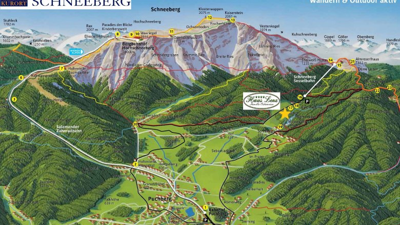 Wanderkarte Puchberg am Schneeberg - © puchberg.at, © puchberg.at